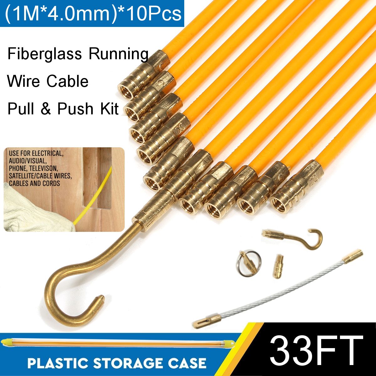 33-Inch-Fiberglass-Running-Wire-Mesh-Cable-Coaxial-Electrcal-Fish-Tape-Pull-amp-Push-Kit-1269481