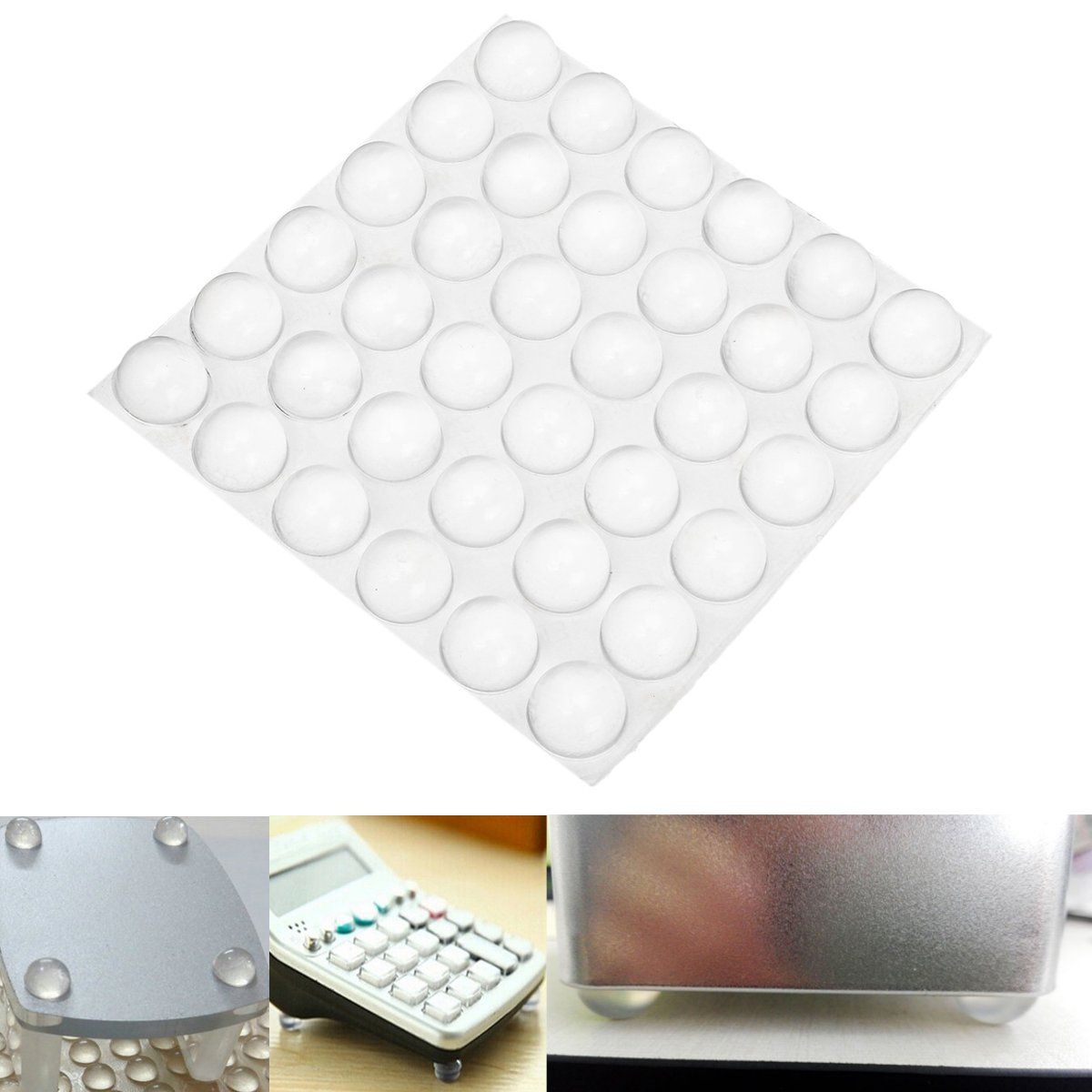 36Pcs-Clear-Rubber-Feet-Bumper-Silicone-Self-adhesive-Anti-slip-16times10mm-1150191