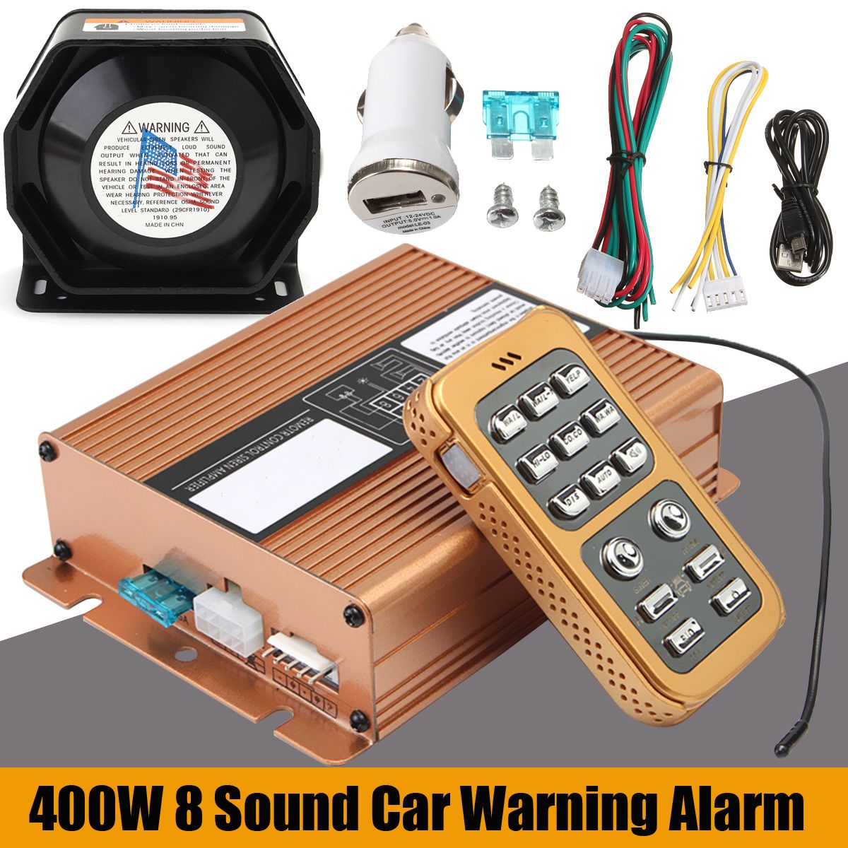 400W-8-Sound-Loud-Warning-Alarm-Police-Siren-Horn-Speaker-MIC-System-1207839
