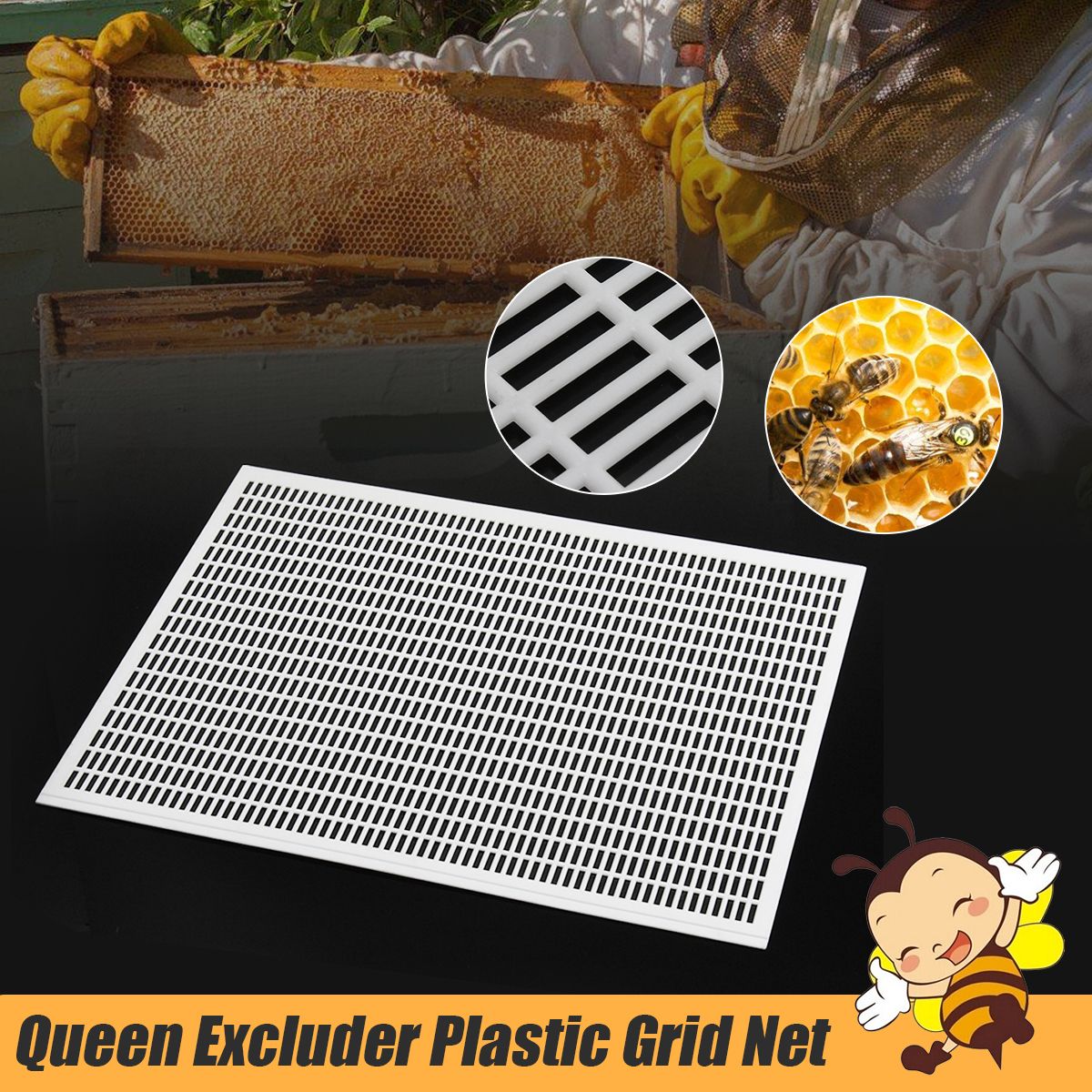 41x51cm-Bee-Queen-Excluder-Plastic-Trapping-Grid-Net-Beekeeping-Frame-1374819