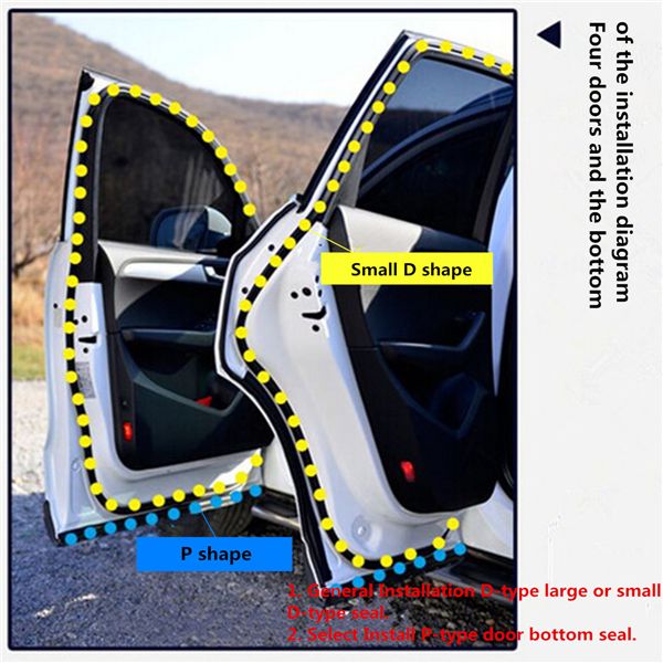 4M-D-Shape-Car-Truck-Motor-Door-Hollow-Rubber-Seal-Weather-Strip-14x12mm-985518