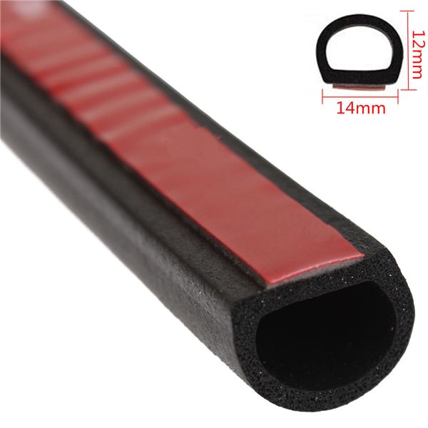 4M-D-Shape-Car-Truck-Motor-Door-Hollow-Rubber-Seal-Weather-Strip-14x12mm-985518