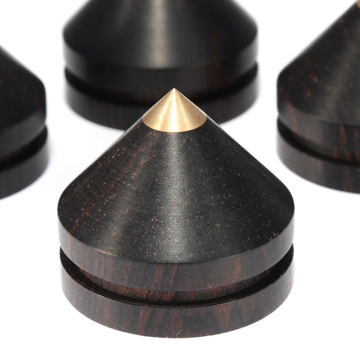 4Pcs-Ebony-Speaker-Spike-Isolation-Stand-Wooden-Copper-Tip-Feet-Spike-with-23mm-Base-Pad-1390545