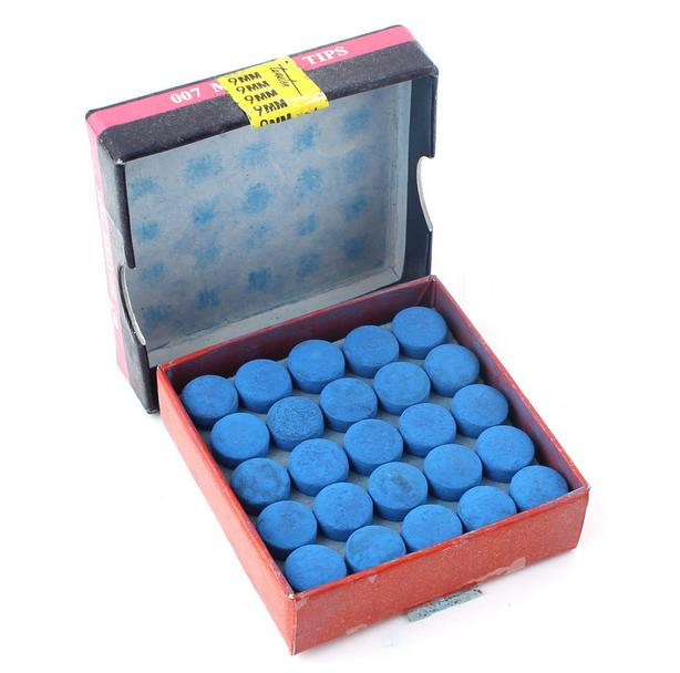 50Pcs-Glue-on-Pool-Billiards-Leather-Blue-Cue-Tips-Box-Game-Sport-9mm-10mm-13mm-1286214