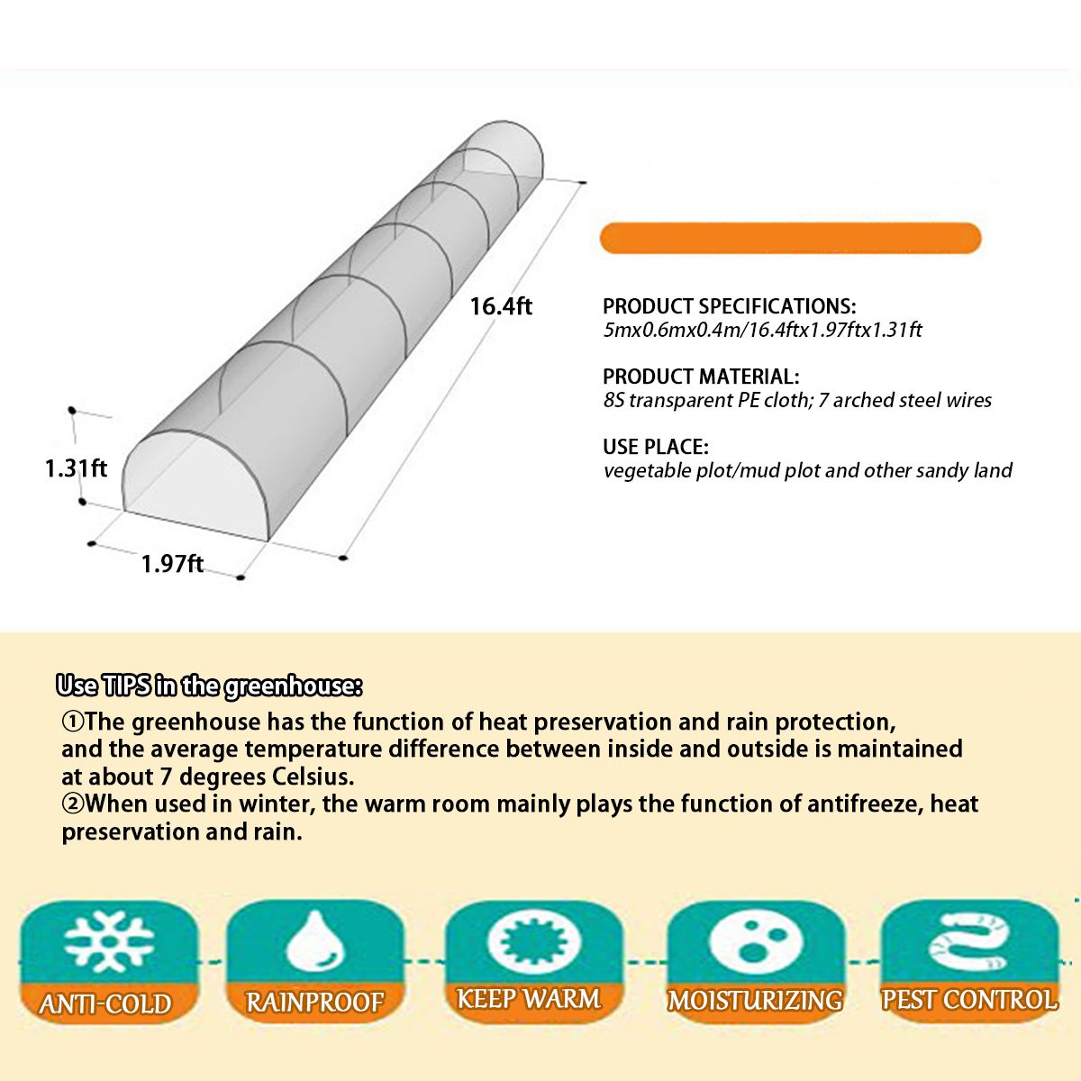 5M-Long-Tunnel-Garden-Greenhouse-Adjustable-Grow-Protect-Plants-Transparent-PE-1768282