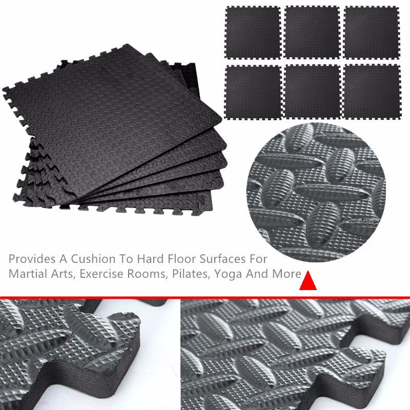 61x61cm-EVA-Foam-Floor-Interlocking-Tile-Mat-Show-Floor-Gym-Exercise-Playroom-Yoga-Mat-Black-1268123