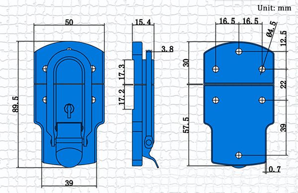 6401B-90times50mm-Chrome-Plated-Drawbolt-Closure-Latch-Case-Latch-Key-Locking-1145009