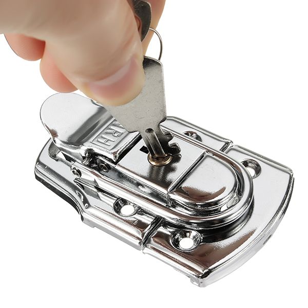 6405B-76times45mm-Chrome-Plated-Drawbolt-Closure-Latch-Case-Latch-Key-Locking-1145008