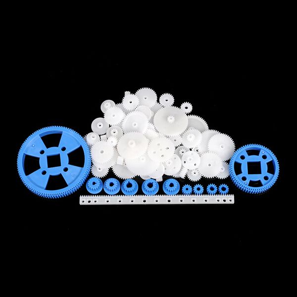 69pcs-Plastic-Gear-Motor-Gear-DIY-Gear-Box-Robot-Model-Single-Double-Layer-Crown-Gear-Spindle-Set-1009556