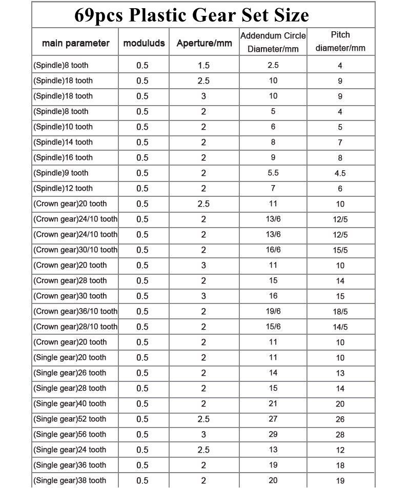 69pcs-Plastic-Gear-Motor-Gear-DIY-Gear-Box-Robot-Model-Single-Double-Layer-Crown-Gear-Spindle-Set-1009556