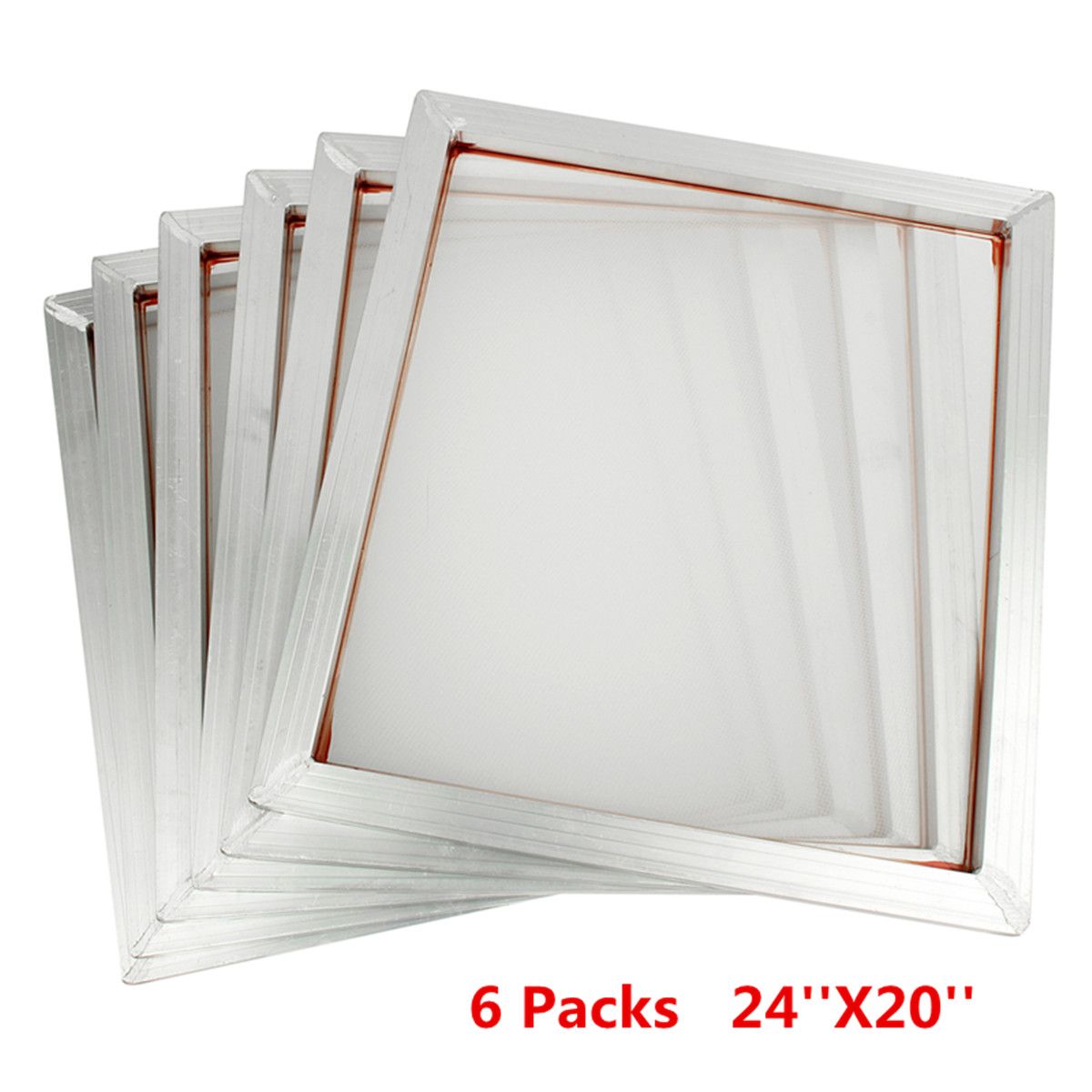 6Pcs-Aluminum-Profile-Silk-Screen-Printing-Frame-Press-Screens-110-White-Mesh-20quot-x-24quot-1443730