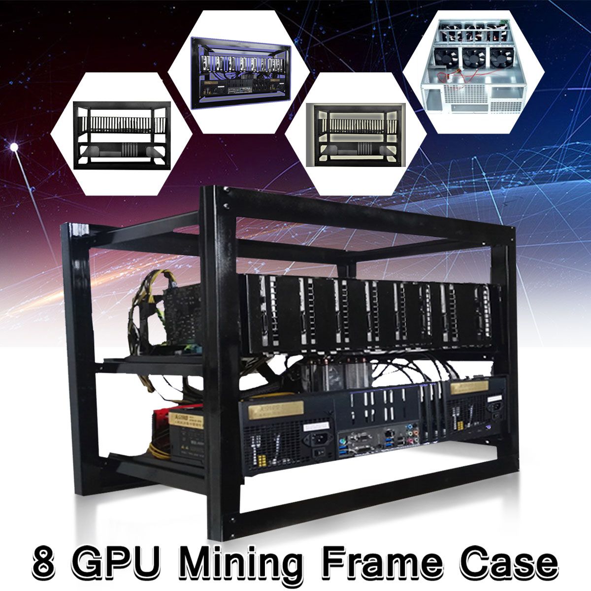 8-GPU-Aluminum-Open-Air-Mining-Miner-Rig-Stackable-Frame-Case-For-ETH-Ethereum-1257688