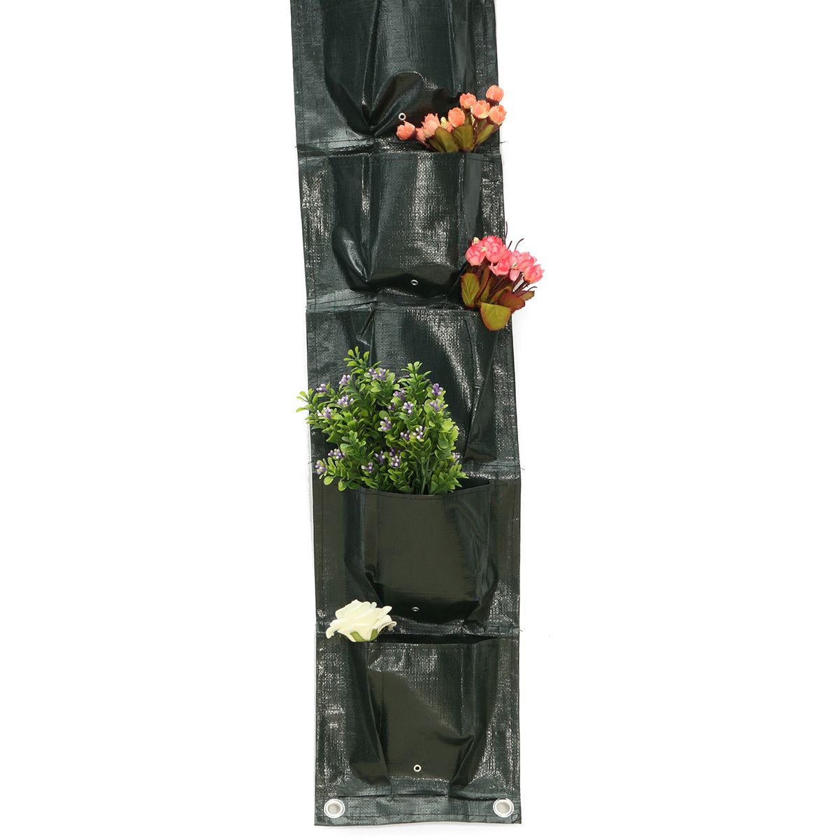 8-Pockets-Home-Garden-Balcony-Plant-Bags-Hanging-Flower-Pot-PE-Planting-Grow-Storage-Bag-1254016