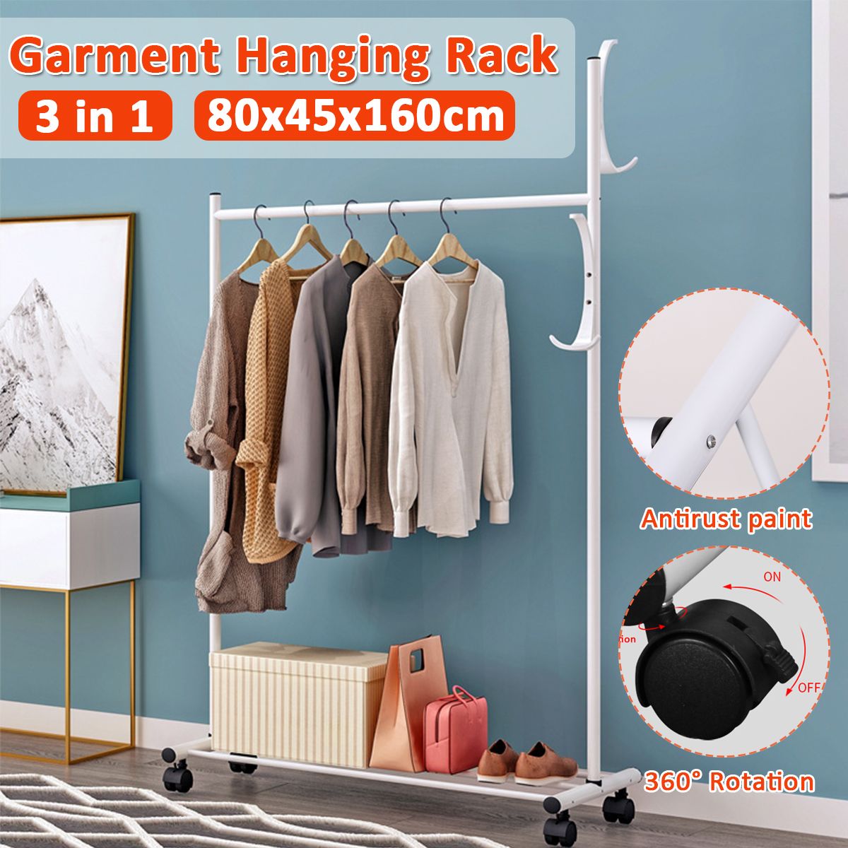 8045130cm-Clothes-Hanger-Hanging-Display-Garment-Rack-Coat-Rail-Stand-1666335