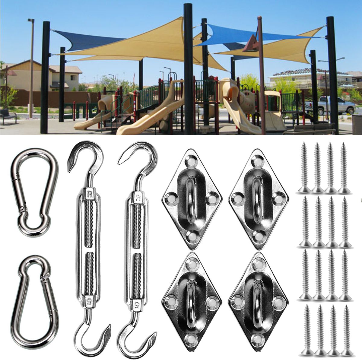 8Pcs-Stainless-Steel-Outdoor-Sun-Sail-Shade-Canopy-DIY-Fixing-Fittings-Hardware-Accessory-Tools-Kit-1318407