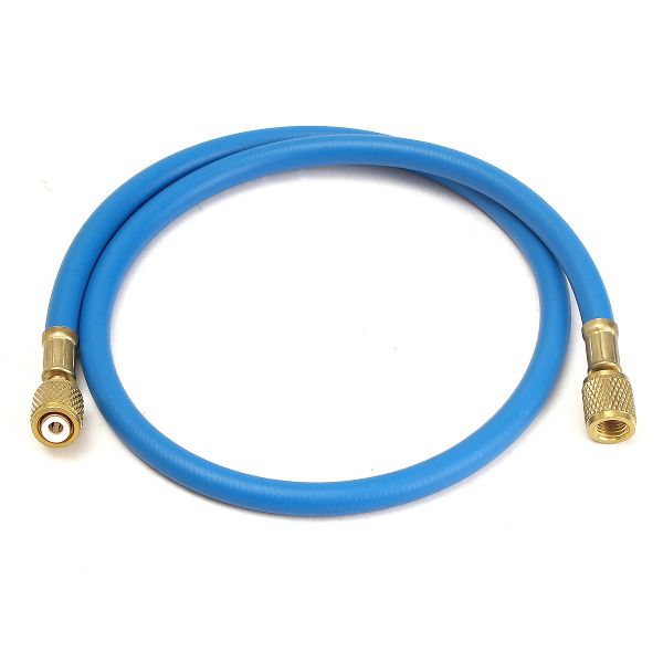 90cm-Blue-Single-Hose-HVAC-14quot-SAE-500-PSI-Charging-AC-Refrigerant-1085977