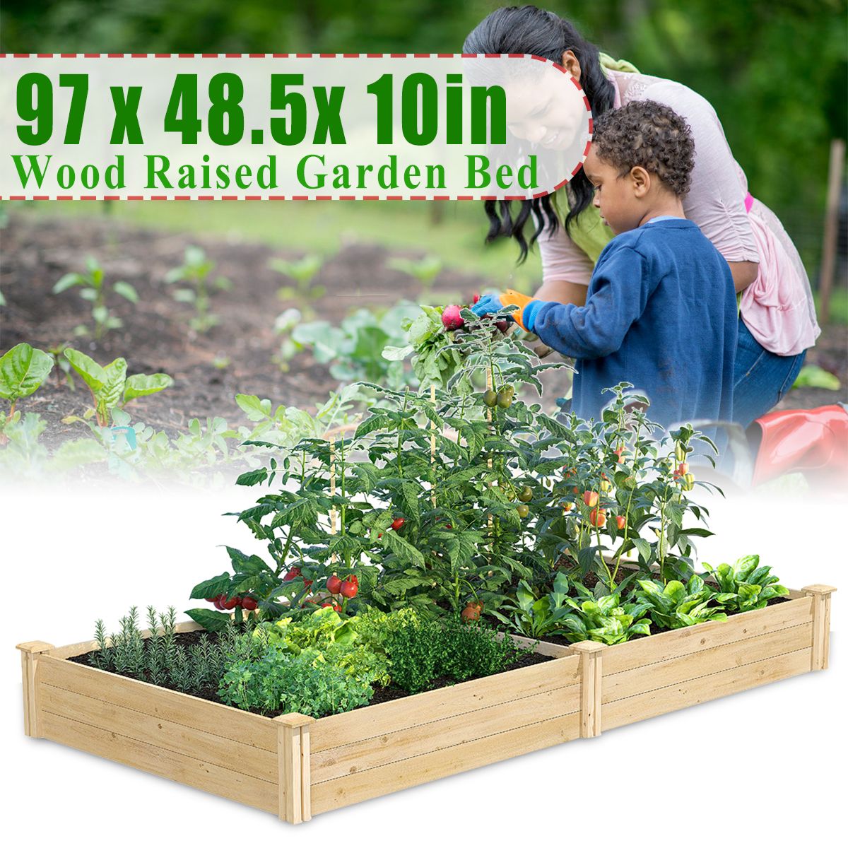 97x485x10-inch-Garden-Raised-Wooden-Bed-Outdoor-Garden-Plant-Flower-Planter-Pot-Kit-1702361