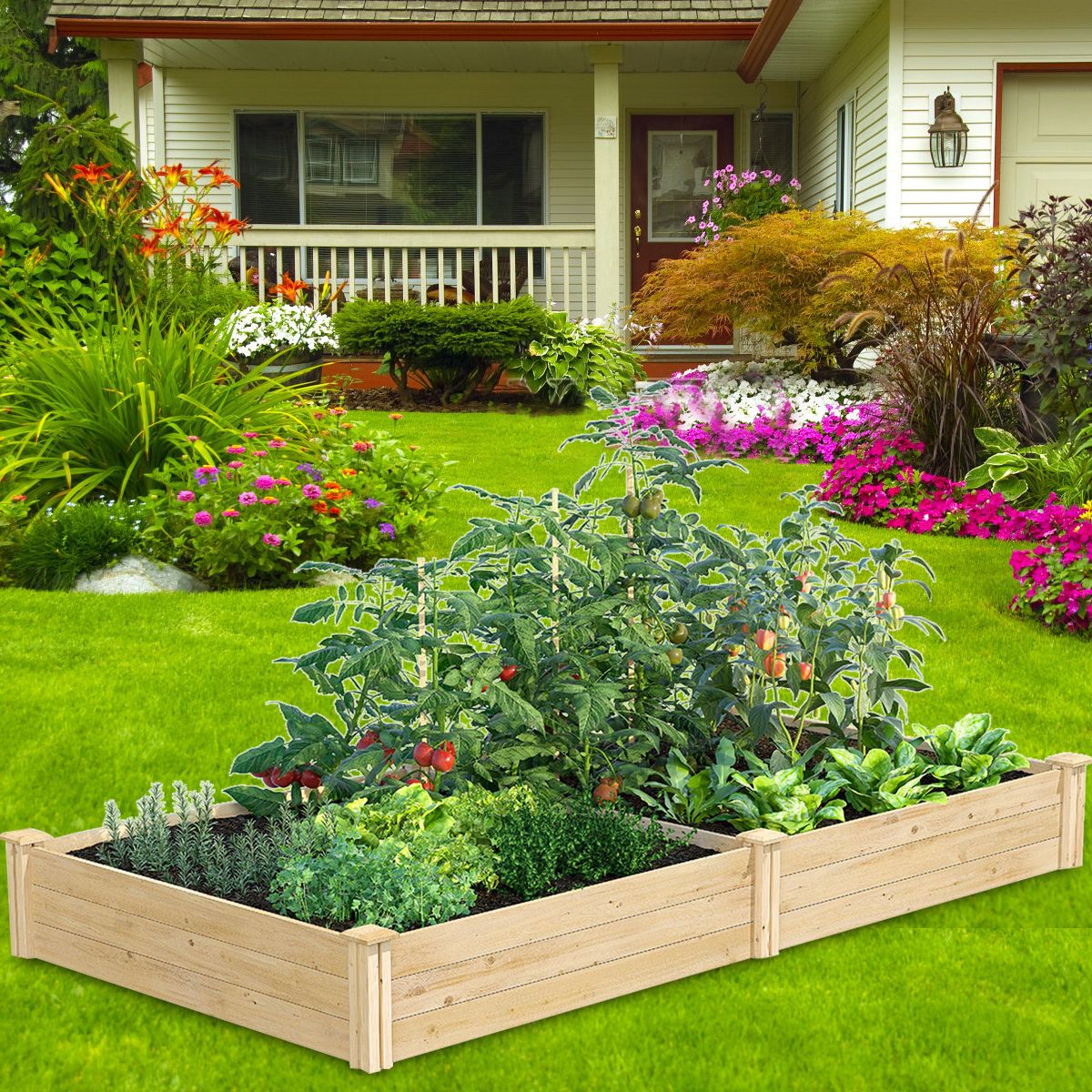 97x485x10-inch-Garden-Raised-Wooden-Bed-Outdoor-Garden-Plant-Flower-Planter-Pot-Kit-1702361