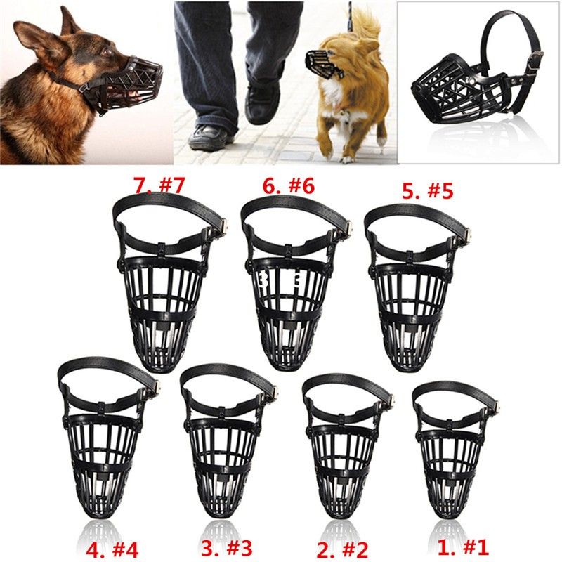 Adjustable-Pet-Dog-No-Bite-Plastic-Basket-Muzzle-Cage-Mouth-Mesh-Cover-7-Sizes-1277368