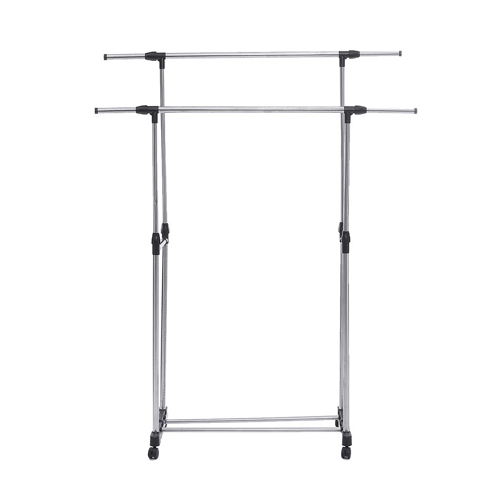 Adjustable-Stainless-Steel-Rolling-Rail-Movement-Cloth-Storage-Drying-Rack-Double-Bar-Hanger-Garment-1582826