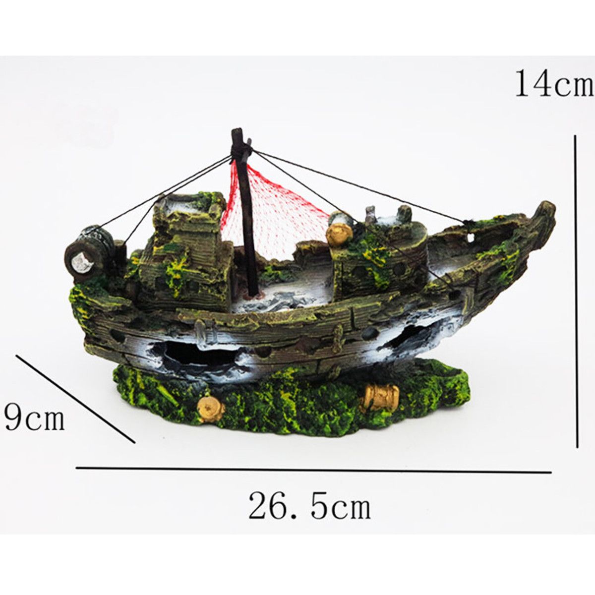 Aquarium-Ornament-Wreck-Sailing-Boats-Sunk-Ship-Destroyer-Fish-Tank-Cave-Decor-Model-1575334