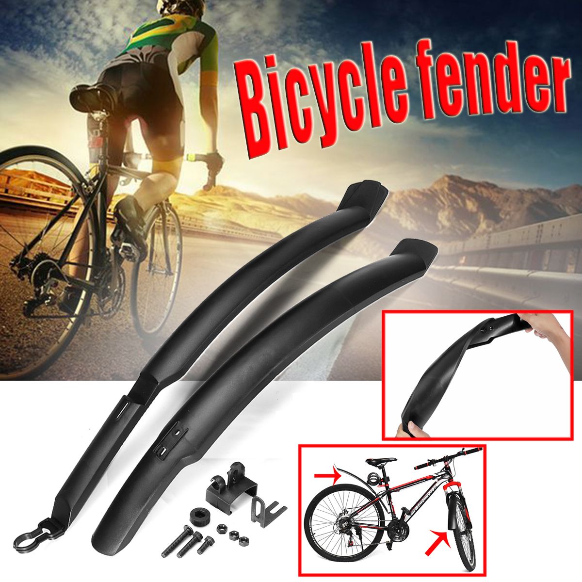 Bike-Bicycle-Mudguards-Fenders-26-Front-Rear-Mud-Guard-Set-Quick-Release-Fender-1553564