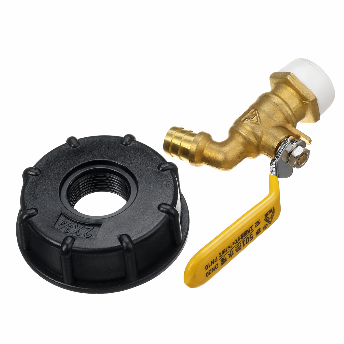 Brass-IBC-Tank-Tap-Adapter-Faucet-Valve-Fit-12quot-34quot-Garden-Water-Hose-Tool-1661694