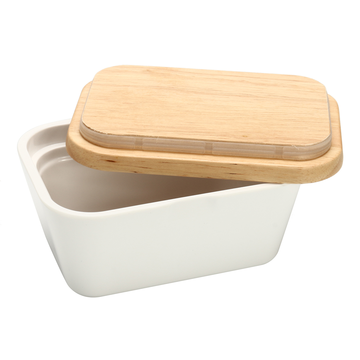 Butter-Box-Dish-Holder-Serving-Storage-Container-Wood-Melamine-with-Lid-1261744