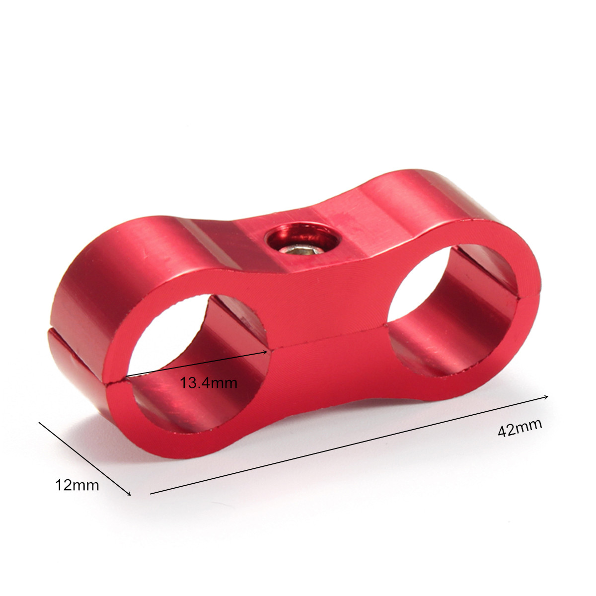 CNC-AN-6-AN6-134MM-Braided-Hose-Separator-Clamp-Fitting-Adapter-Bracket-Red-1279581