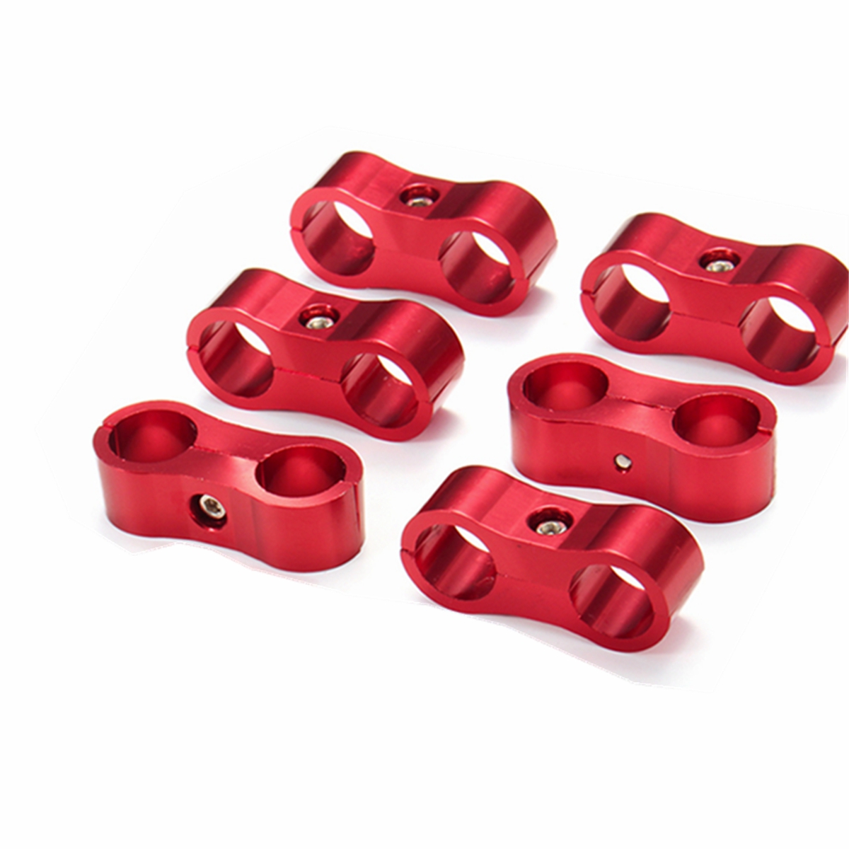 CNC-AN-6-AN6-134MM-Braided-Hose-Separator-Clamp-Fitting-Adapter-Bracket-Red-1279581