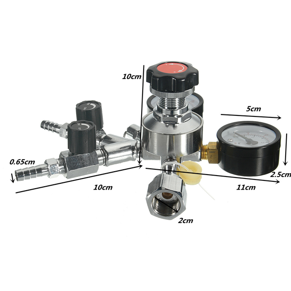 CO2-Regulator-Beer-Brewing-Kegerator-Bar-Triple-Gauge-Valve-516quot-CGA320-14quotNPT-1129385