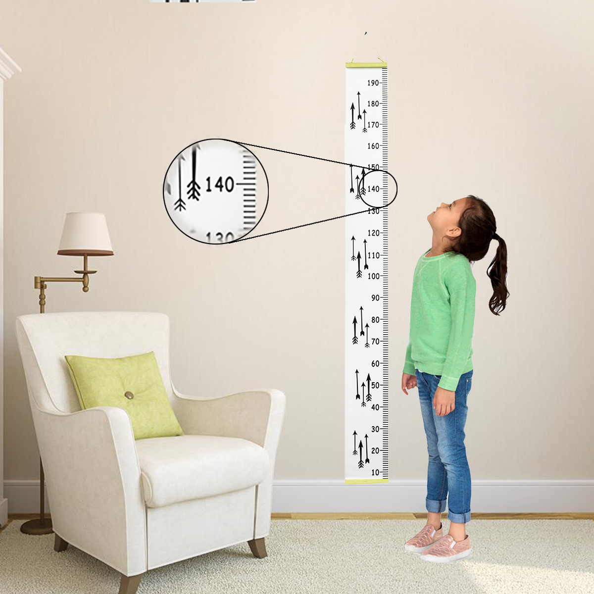 Children-Measure-Height-Ruler-Room-Wall-Hanging-Prop-Wall-Growth-Gauge-Frame-1284823