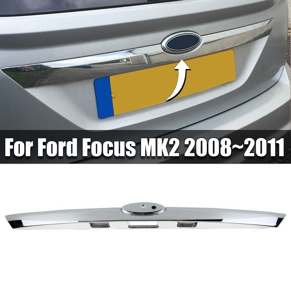 Chrome-Rear-Tailgate-Boot-Strip-Handle-For-Ford-Focus-MK2-Hatchback-20082011-1749792