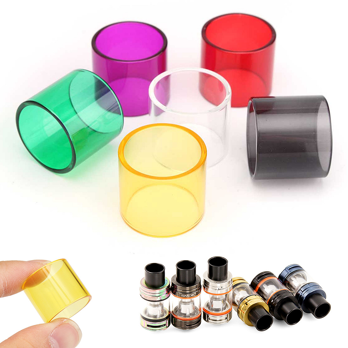 Colored-Replacement-Transparent-Pyrex-Glass-Tube-Cap-for-TFV8-Baby-Beast-7-Colors-1190246