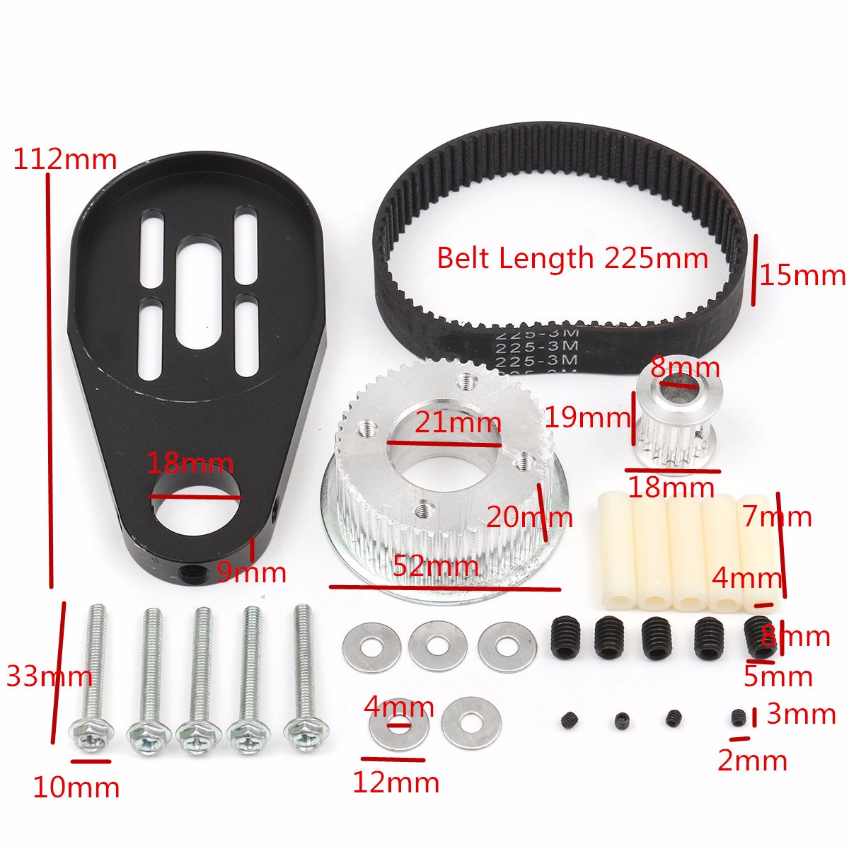 DIY-Electric-Skateboard-Parts-Pulley-Drive-Belt-amp-Motor-Mount-Kit-1634339