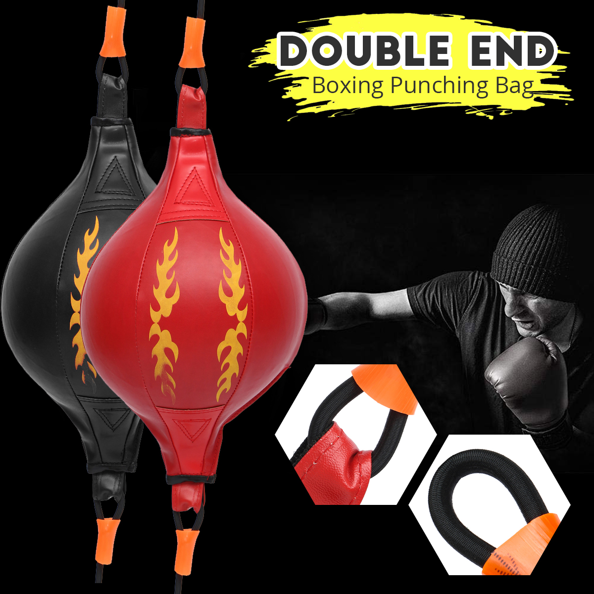 Double-End-Speed-Ball-Boxing-Punching-Bag-Speedball-Swivel-Gym-Fitness-Training-1496393