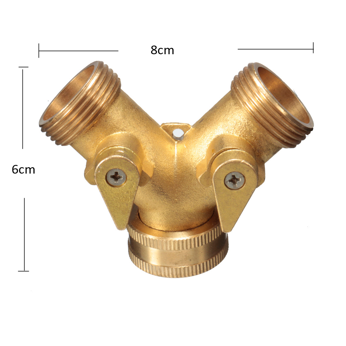 EU-Standard-34-quot-Brass-Garden-Irrigation-2-Way-Y-Shape-Adapter-Splitter-Hose-Faucet-Manifold-Pipe-994423