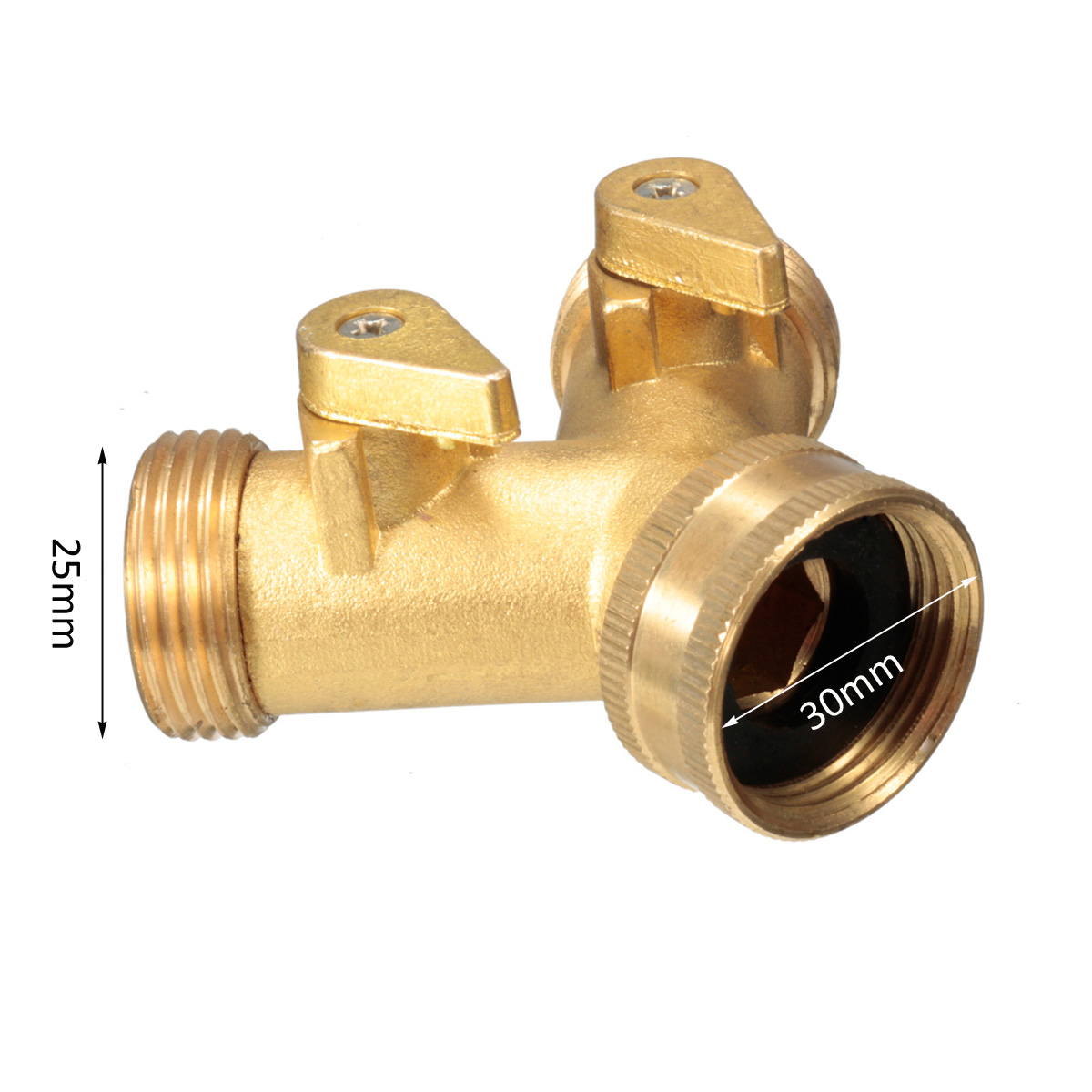 EU-Standard-34-quot-Brass-Garden-Irrigation-2-Way-Y-Shape-Adapter-Splitter-Hose-Faucet-Manifold-Pipe-994423