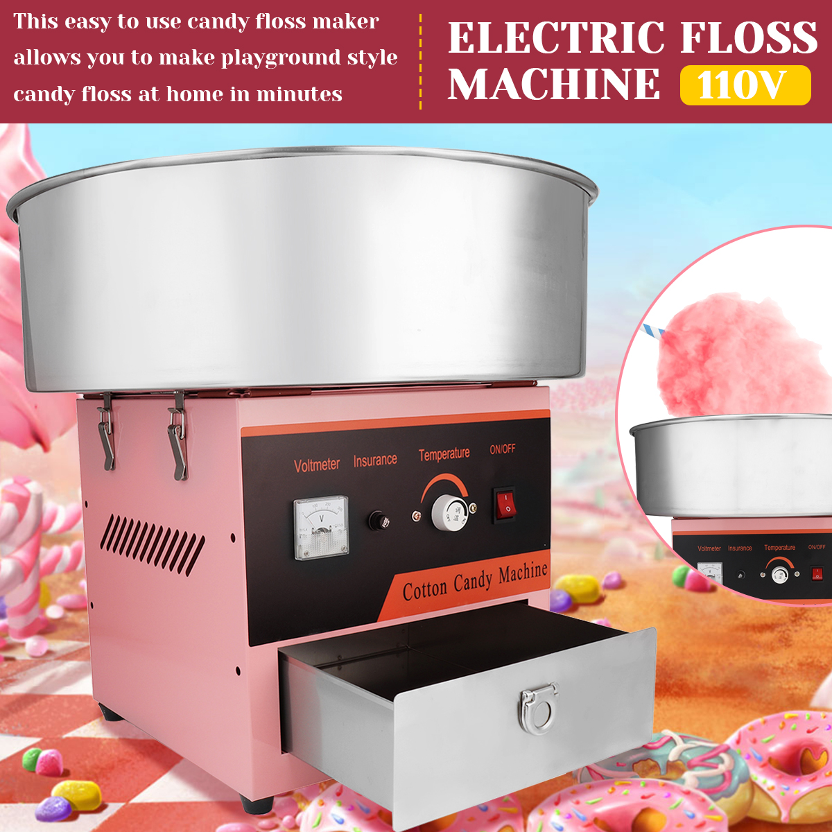 Electric-Candy-Floss-Machine-Sweet-Sugar-Cotton-Maker-Carnival-Fairy-Party-110V-1664574