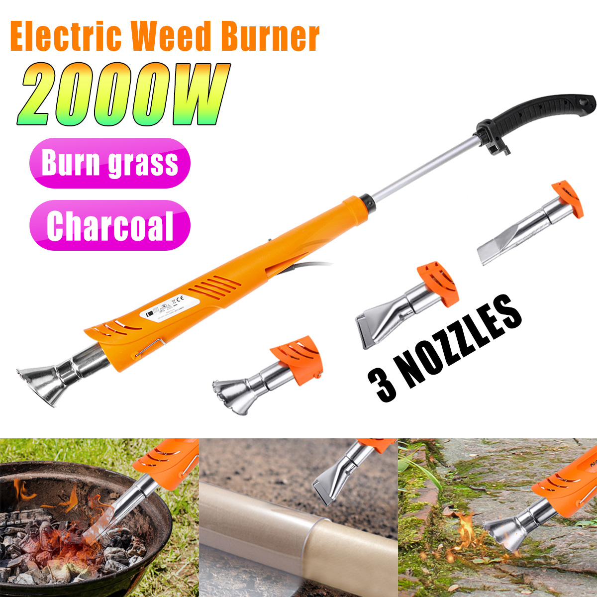 Electric-Weed-Burner-Garden-Gear-Weed-Killer-Lawn-Wand-Torch-Tools-2000W-230V-UK-Plug-1695567