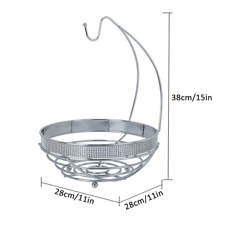 Fruit-Basket-Nespresso-Caps-Stand-Hanger-Keys-Rustproof-Banana-Hook-Chrome-2in1-1726193