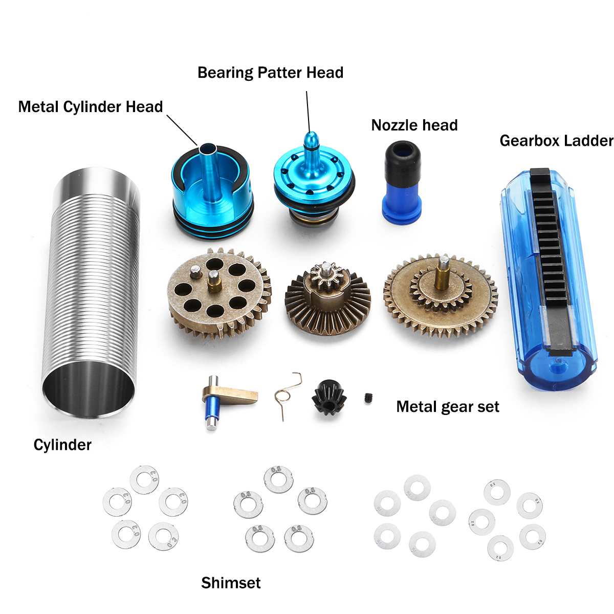 Gearbox-Upgrade-Metal-Cylinder-Accs-Kit-For-JinMing-J9-J8-Gel-Ball-Toys-1399917