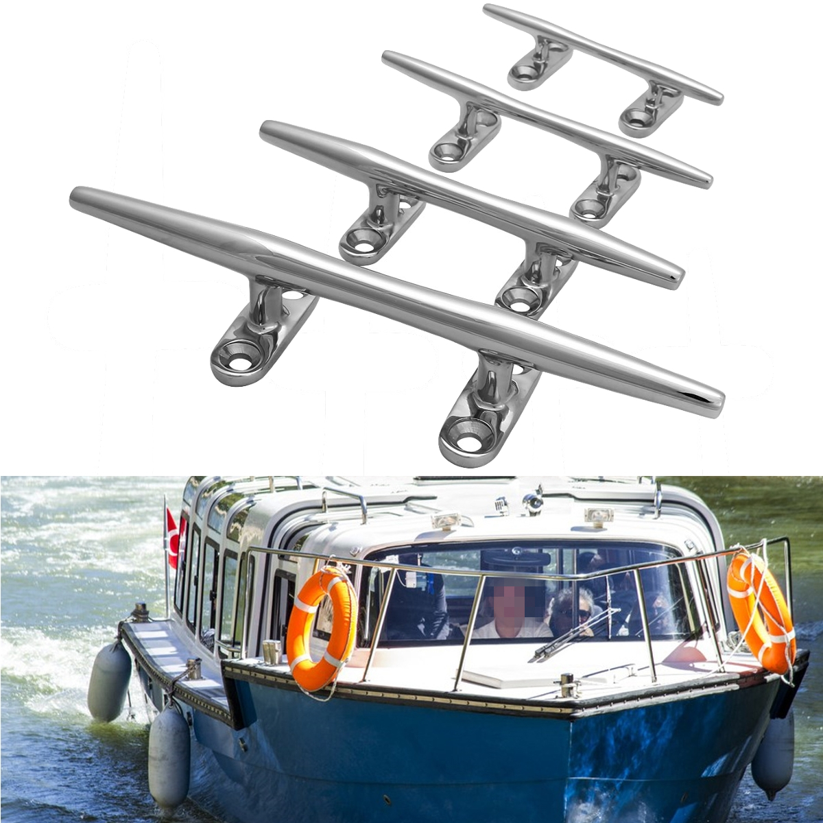 Heavy-Duty-Boat-Base-Deck-Slimline-Line-Mooring-Rope-Cleat-Marine-Bollard-Yacht-1335786