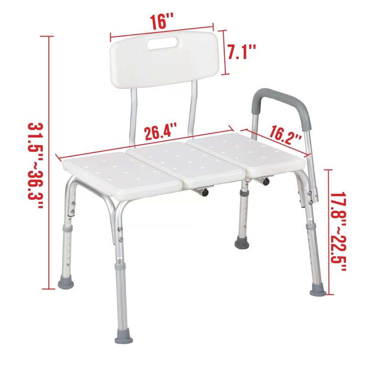 Heavy-Duty-Wheelchair-to-Bath-Tub-Shower-Chair-Transfer-Bench-Seat-Hand-Rail-1554673