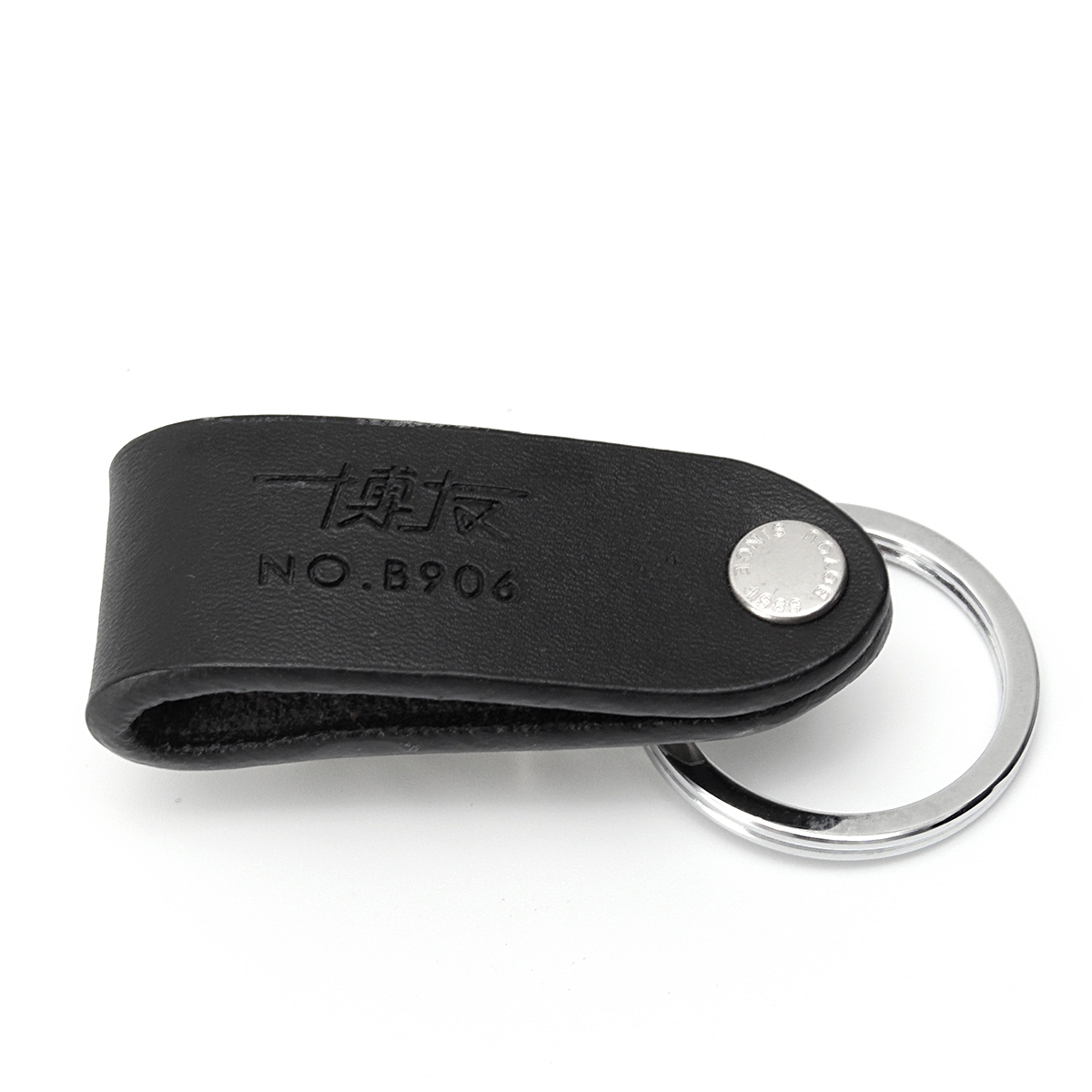 Leather-Quick-Detachable-Belt-Keychain-Stainless-Steel-Chain-Clip-Car-Key-Ring-Holder-Gift-Black-1289038