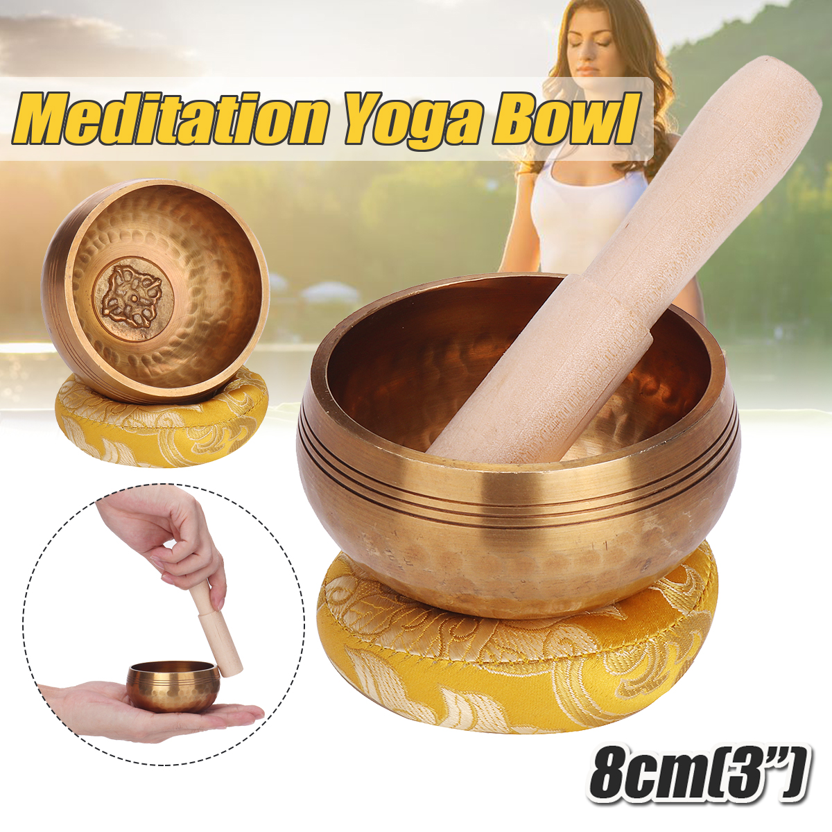 Meditation-Yoga-Singing-Bowl-Buddhist-Chanting-Bowl-Therapy-Mallet-Mat-Cushion-1757847