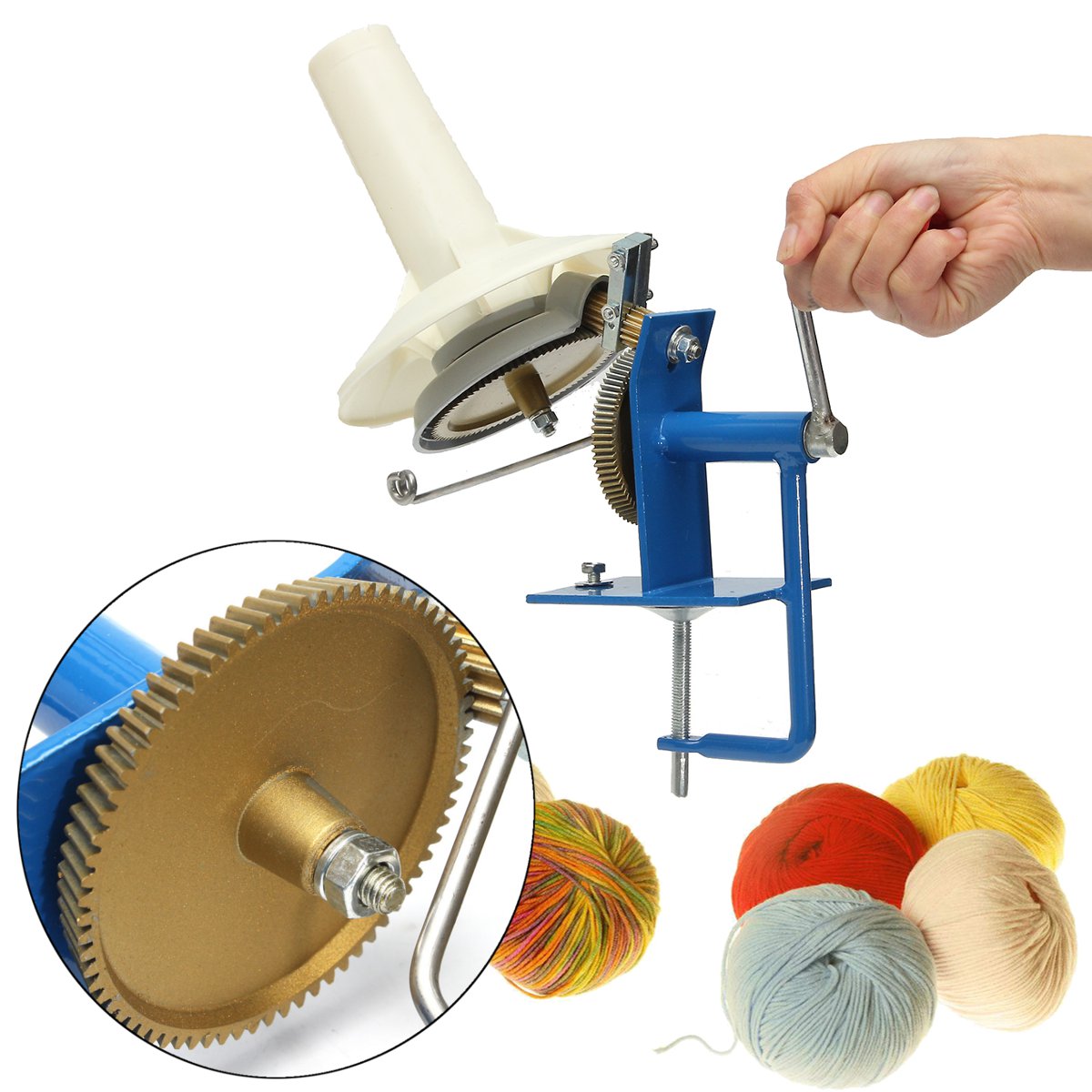 Metal-large-Yarn-Fiber-Wool-String-Ball-Winder-Hand-Operated-Needlecraft-Tool-1406662