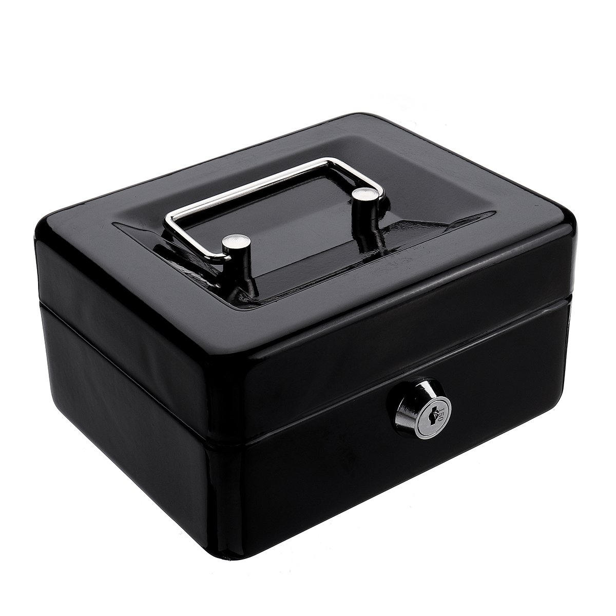 Mini-Portable-Money-Safe-Storage-Case-Black-Sturdy-Metal-With-Coin-Tray-Cash-Carry-Box-1346714