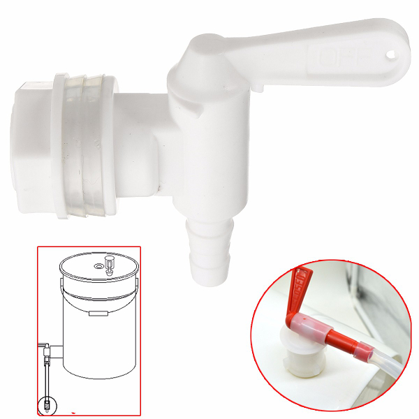 Plastic-Bottling-Bucket-Home-Brew-Spigot-Valve-amp-Barb-Wine-Beer-Tap-1095158