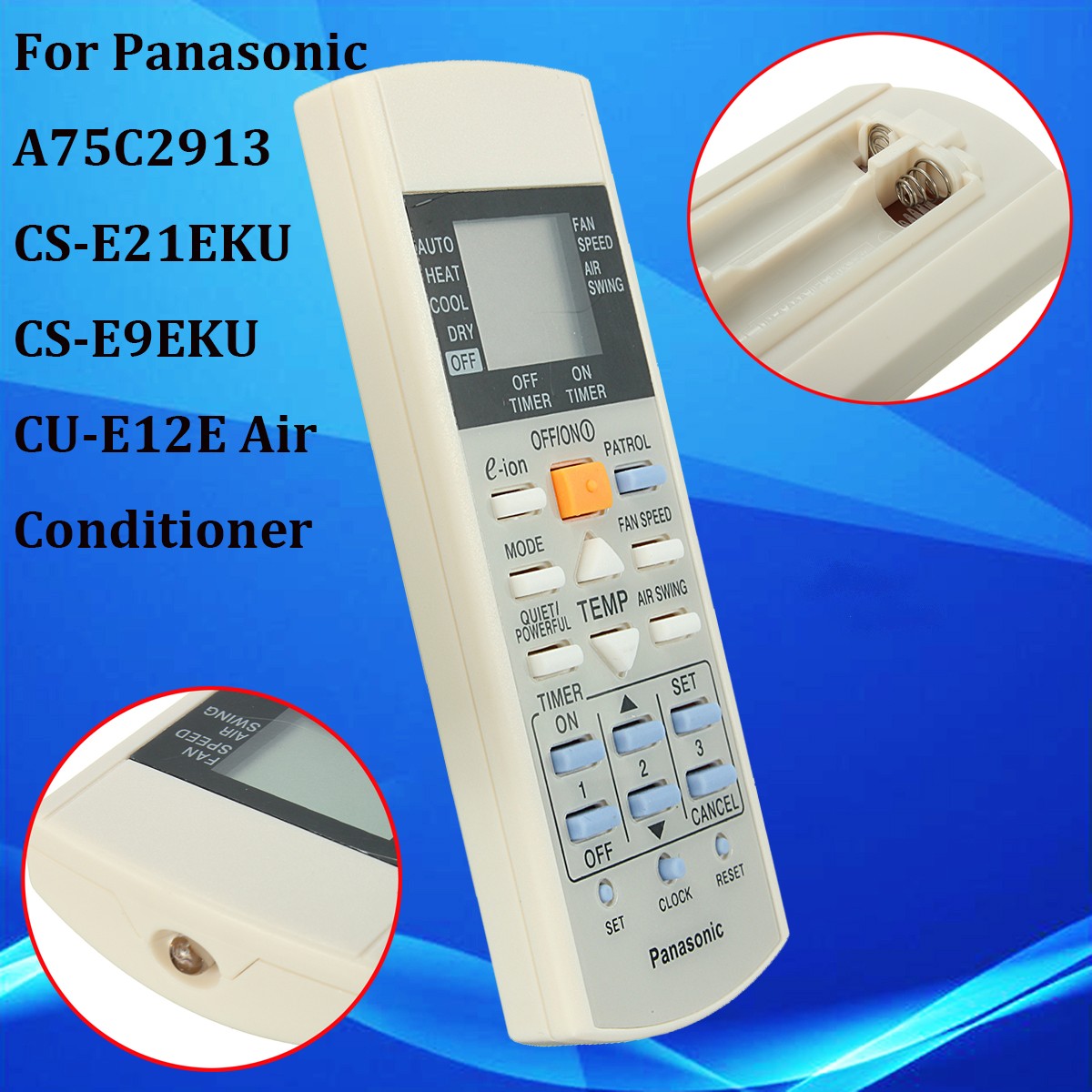 Remote-Control-For-Panasonic-Air-Conditioner-A75C2913-CS-E21EKU-CS-E9EKU-CU-E12E-1459437